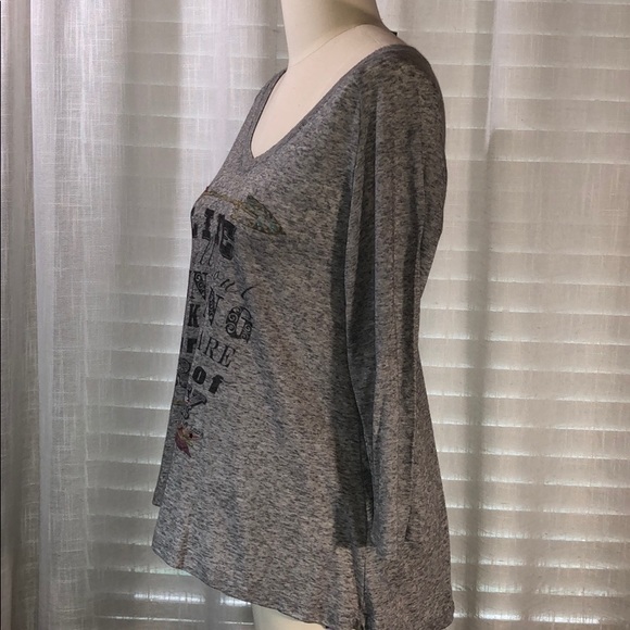 Gray Burnout- 3/4 Sleeve Shirt - Picture 2 of 4